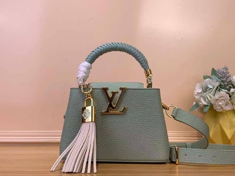 Louis Vuitton сумка женские натуральная кожа серые зеленые премиум 969010GJ