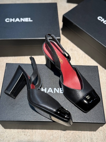 Chanel туфли женские натуральная кожа летние весенние / осенние черные премиум 217346SI