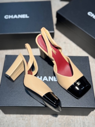 Chanel туфли женские натуральная кожа летние весенние / осенние бежевые премиум 460989WY