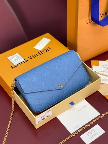 Louis Vuitton сумка женские натуральная кожа голубые премиум 696019QW