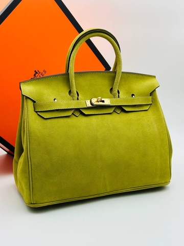 Hermes сумка женские натуральная замша зеленые люкс 296431CC