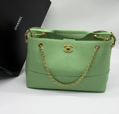 Chanel сумка женские натуральная кожа зеленые люкс 518547GC