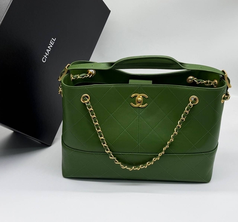 Chanel сумка женские натуральная кожа зеленые люкс 445301KT