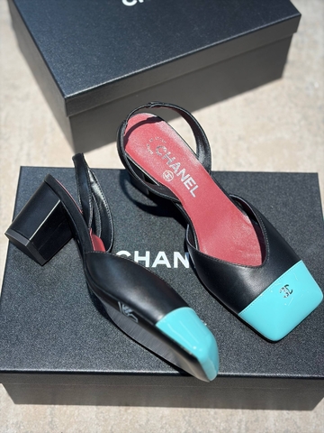 Chanel туфли женские натуральная кожа летние весенние / осенние черные премиум 784055BA