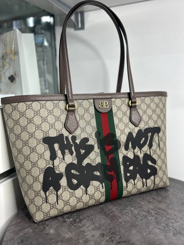 Gucci x Balenciaga The Hacker Projectсумка женские канва натуральная кожа бежевые премиум 738942KE