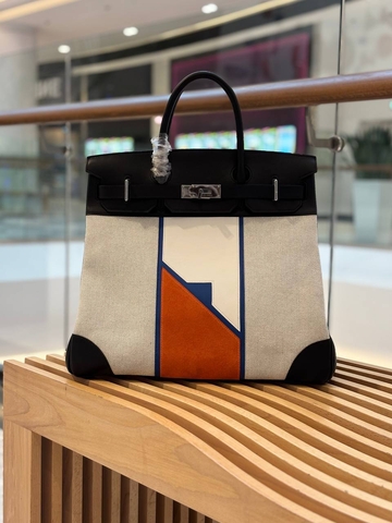 Hermes сумка женские натуральная кожа текстиль бежевые премиум 252624XB