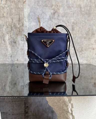 Prada сумка мужские натуральная кожа нейлон синие премиум 701713EE