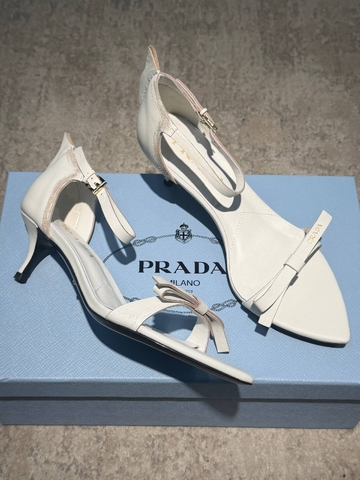Prada босоножки женские натуральная кожа летние белые премиум 751125LF