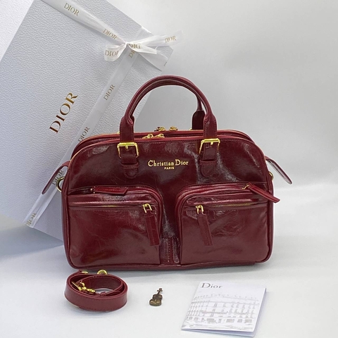 Dior сумка женские натуральная кожа бордовые люкс 671528HW