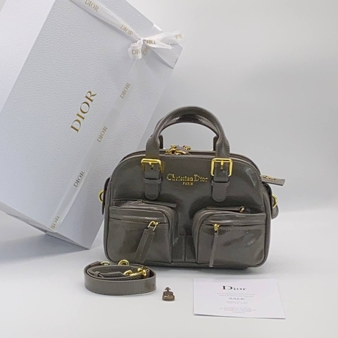 Dior сумка женские натуральная кожа серые люкс 409969BF