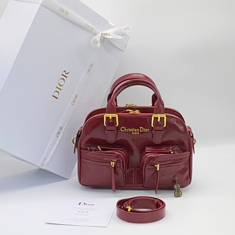 Dior сумка женские натуральная кожа бордовые люкс 375782IW