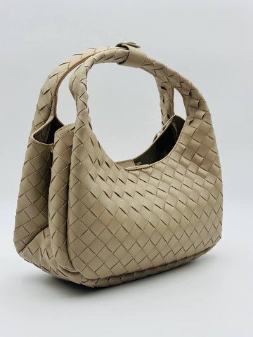 Bottega Veneta сумка женские натуральная кожа бежевые люкс 661842JD