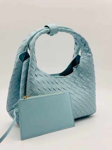 Bottega Veneta сумка женские натуральная кожа голубые люкс 284961DJ