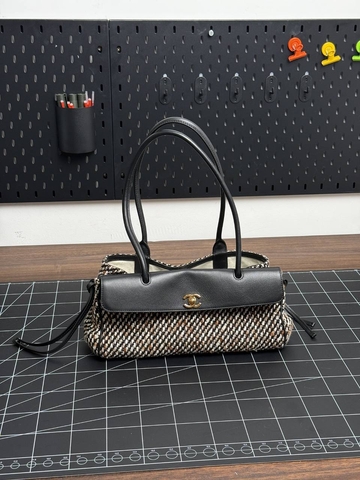 Chanel сумка женские натуральная кожа текстиль черные премиум 356177RQ