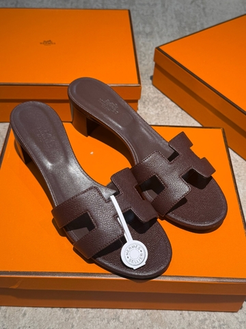 Hermes сабо женские натуральная кожа летние бордовые премиум 697063QE