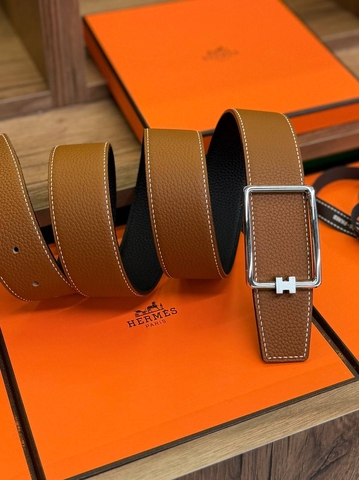 Hermes ремень мужские натуральная кожа оранжевые премиум 440585LC