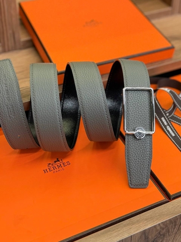 Hermes ремень мужские натуральная кожа серые премиум 170389KJ