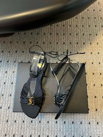 Yves Saint Laurent босоножки женские натуральная кожа летние черные премиум 553492AO